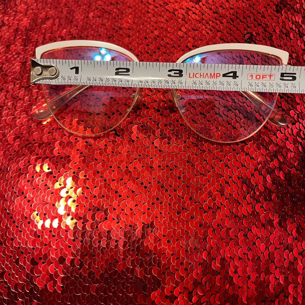 Chic Gold and White Cat-Eye Glasses